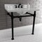 Kingston Brass KVPB36MOQ0 36-Inch Carrara Marble Console Sink, Marble White/Matte Black KVPB36MOQ0 - alternate 5